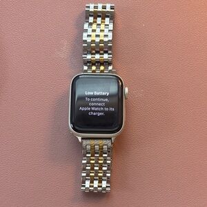 Apple Watch SE with Silver and Gold Link Band from Quince